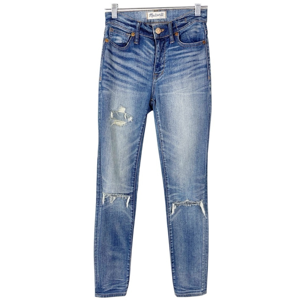 Madewell High Riser Skinny Distressed Jeans 24